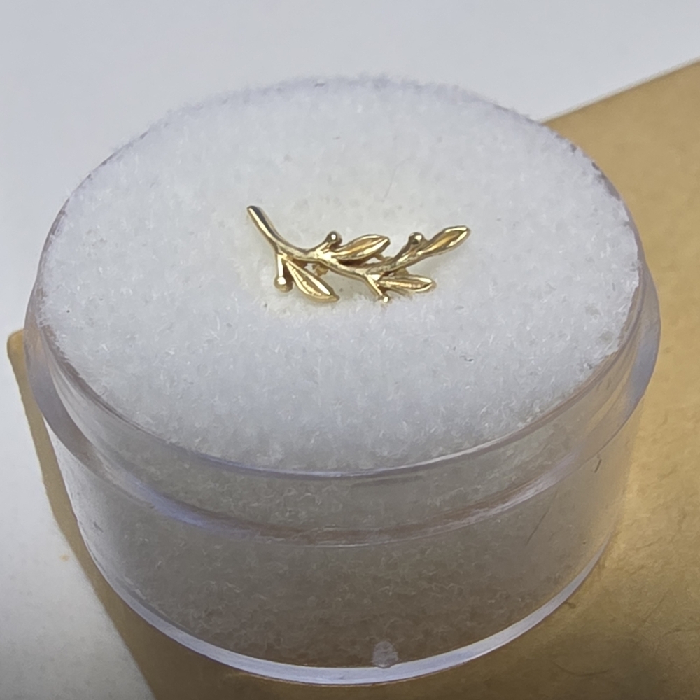 Body Vision Los Angeles BVLA Small Amity End 18g/16g Threaded Yellow Gold